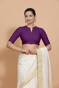 Ananya Blouse in Magenta Bliss Plain Cotton