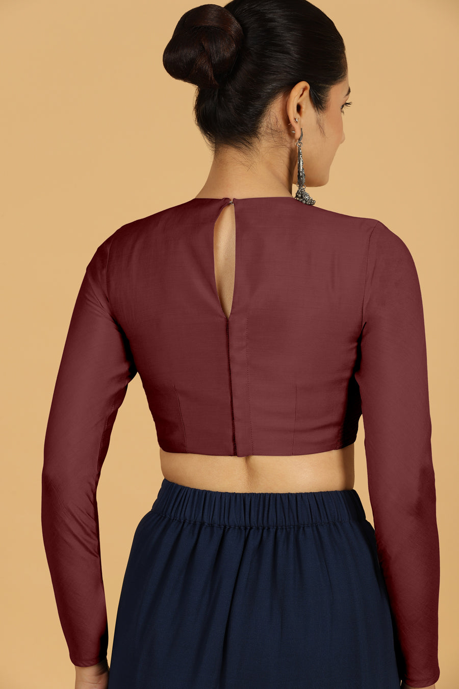 Jaya Blouse in Deep Maroon