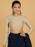 Jaya x Rozaana | Saree Blouse in Oyster Grey-Binks