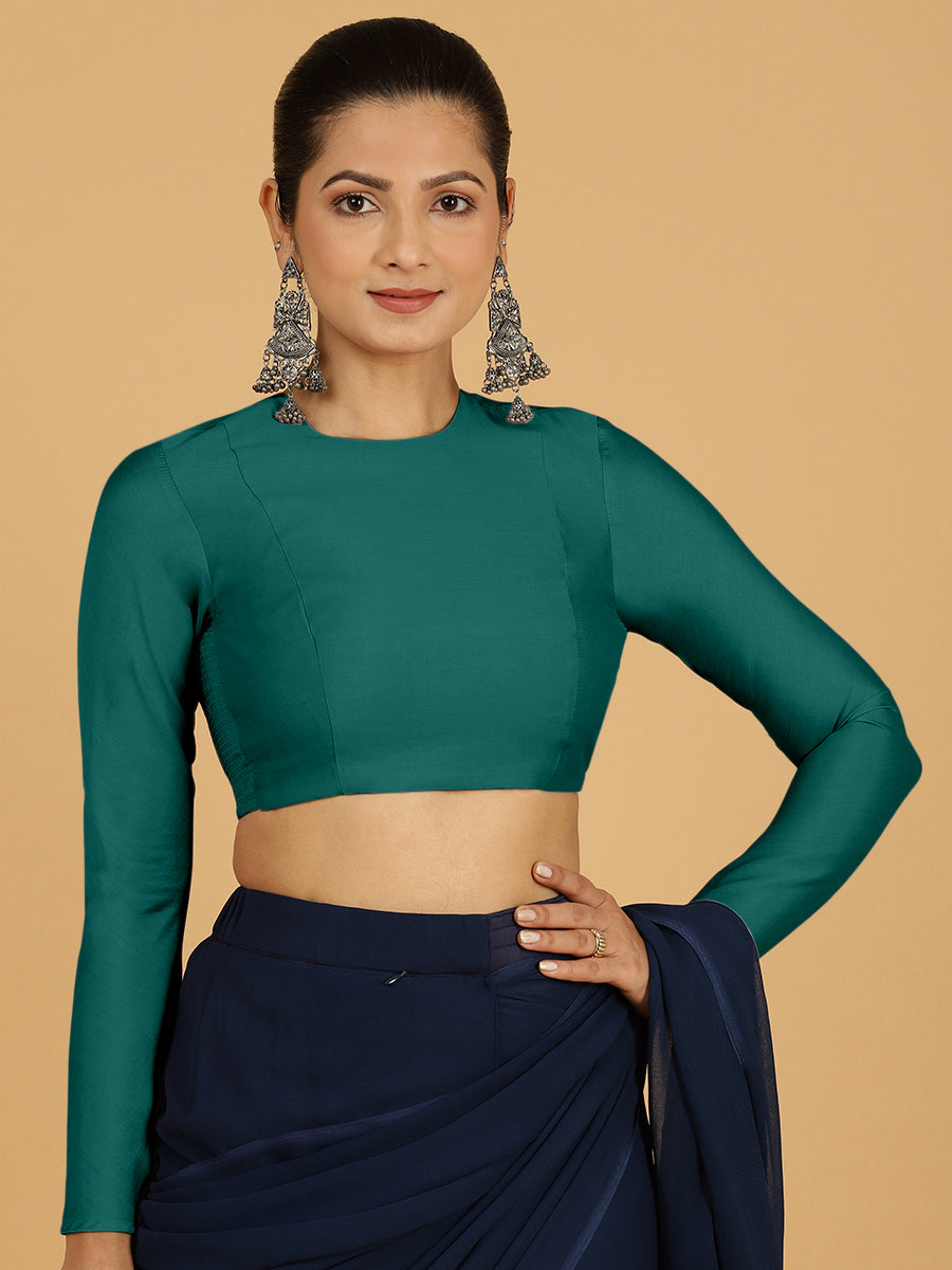 Jaya Blouse in Peacock Green