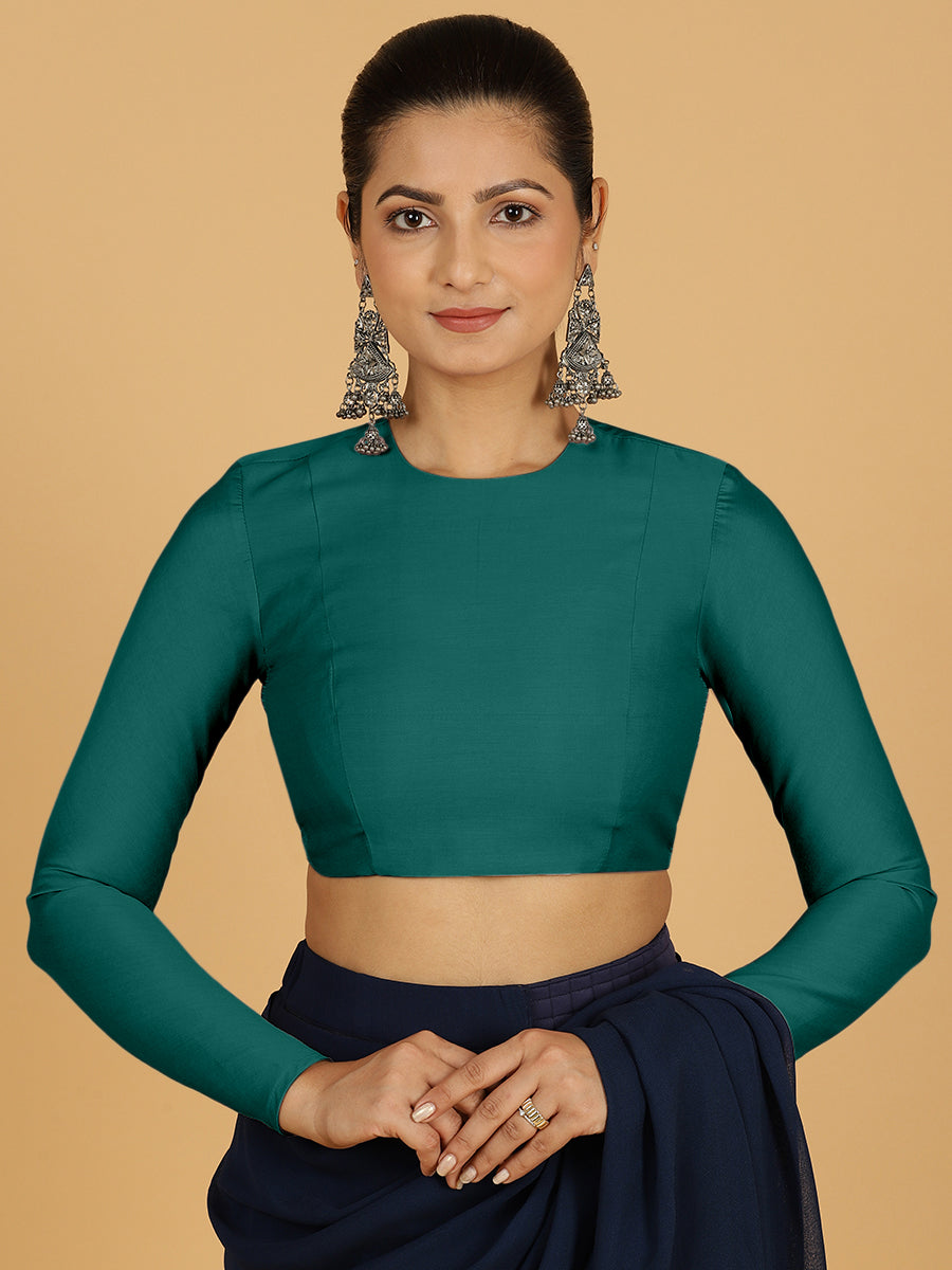 Jaya Blouse in Peacock Green