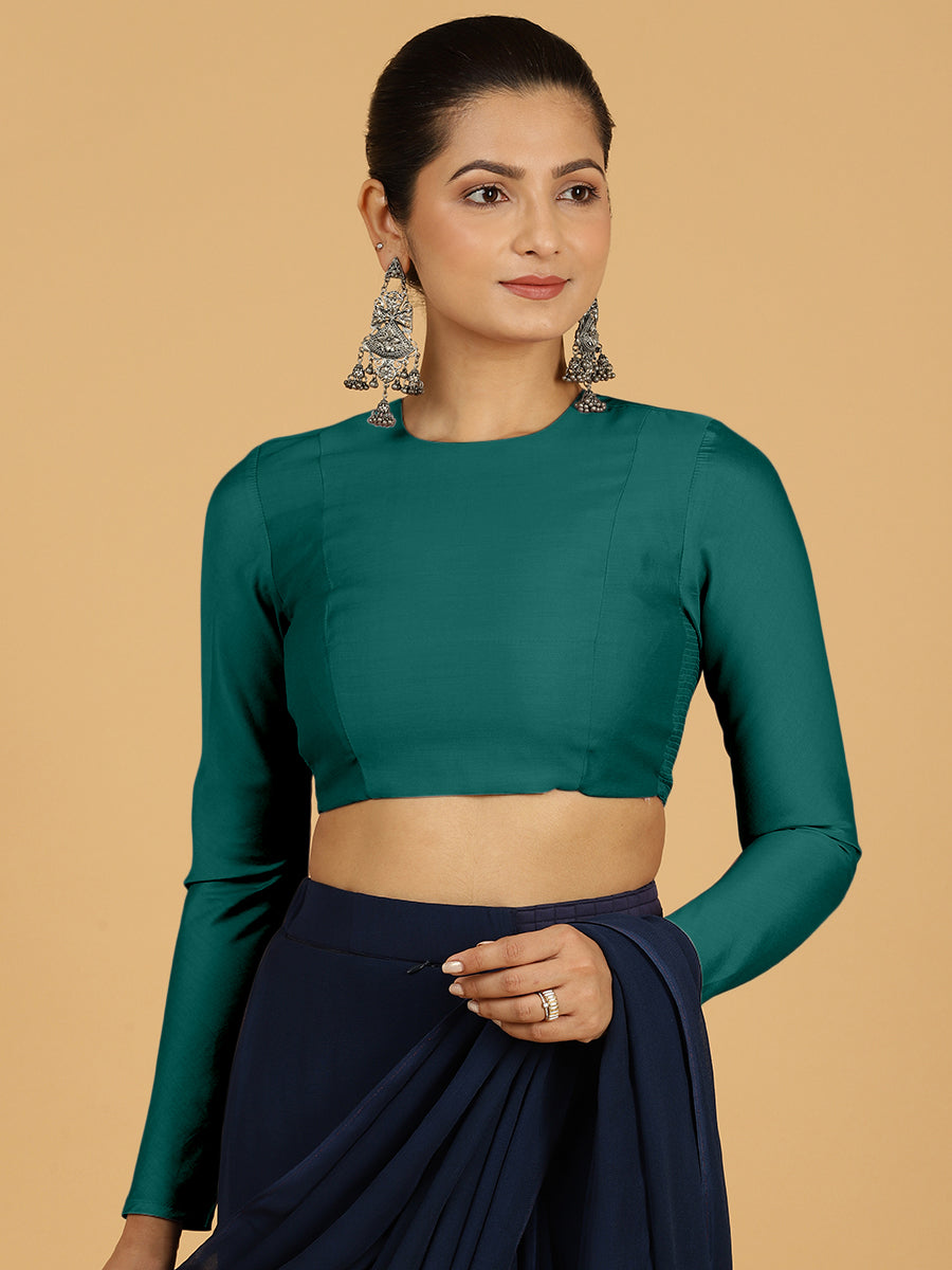 Jaya Blouse in Peacock Green