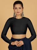 Jaya x Rozaana | Saree Blouse in Raven Black-Binks