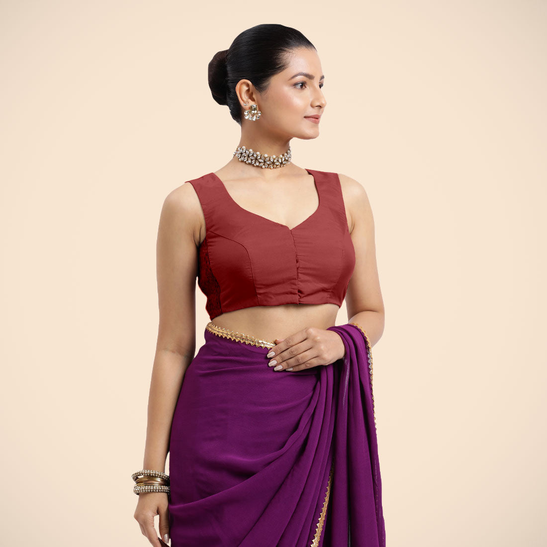 Nazia Blouse in Auburn Red