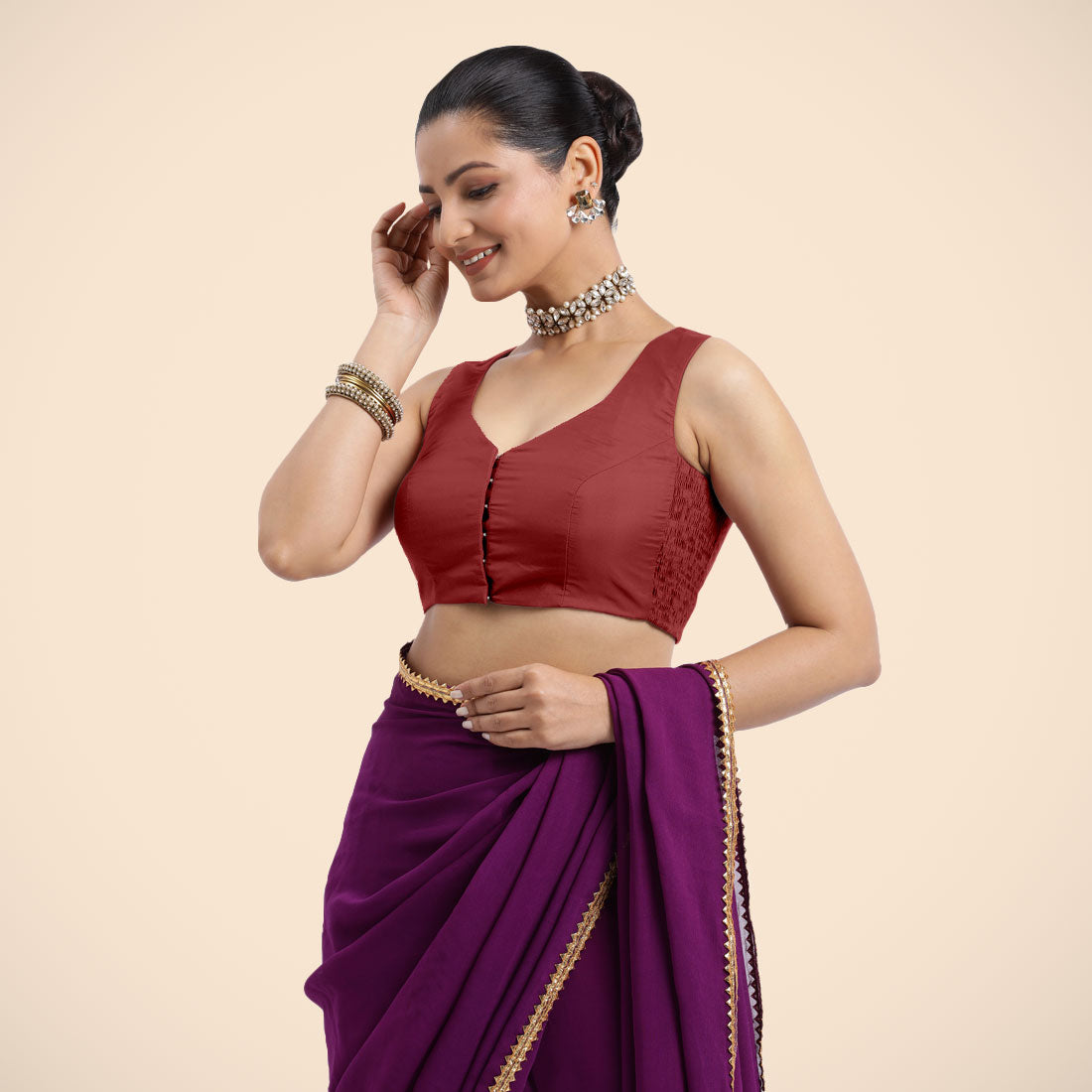 Nazia Blouse in Auburn Red
