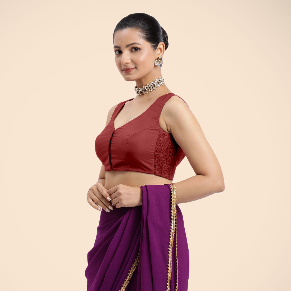 Nazia Blouse in Auburn Red