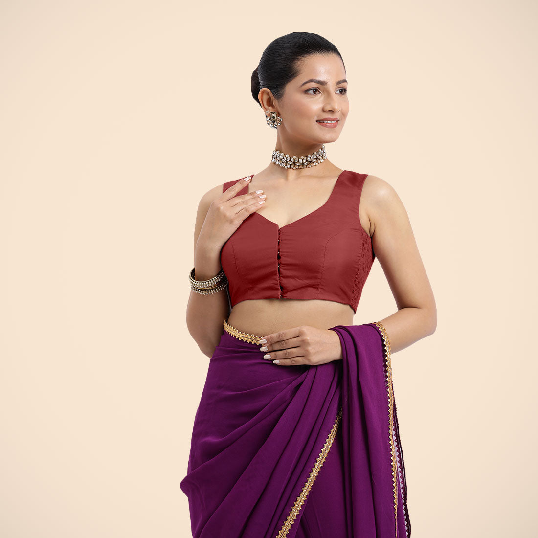 Nazia Blouse in Auburn Red