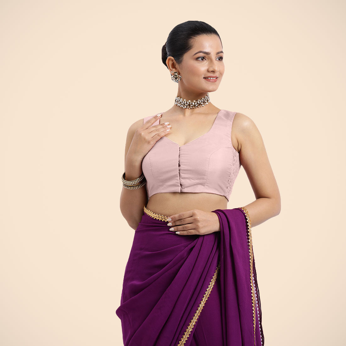 Nazia Blouse in Baby Pink