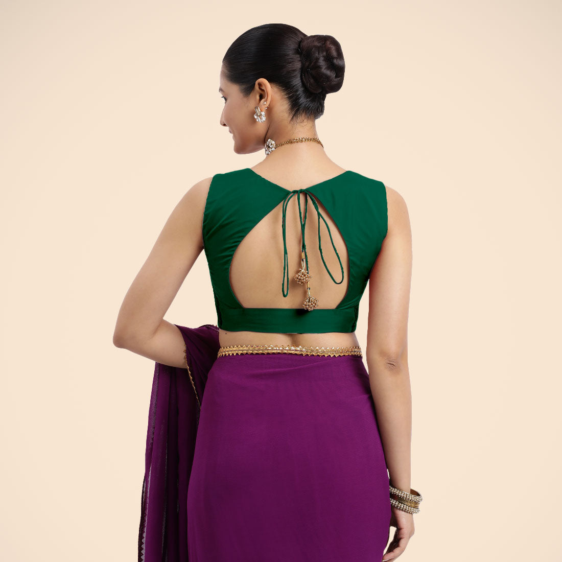 Nazia Blouse in Bottle Green