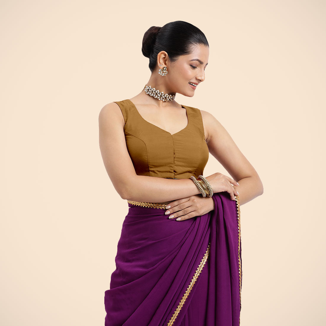 Nazia Blouse in Bronze Gold