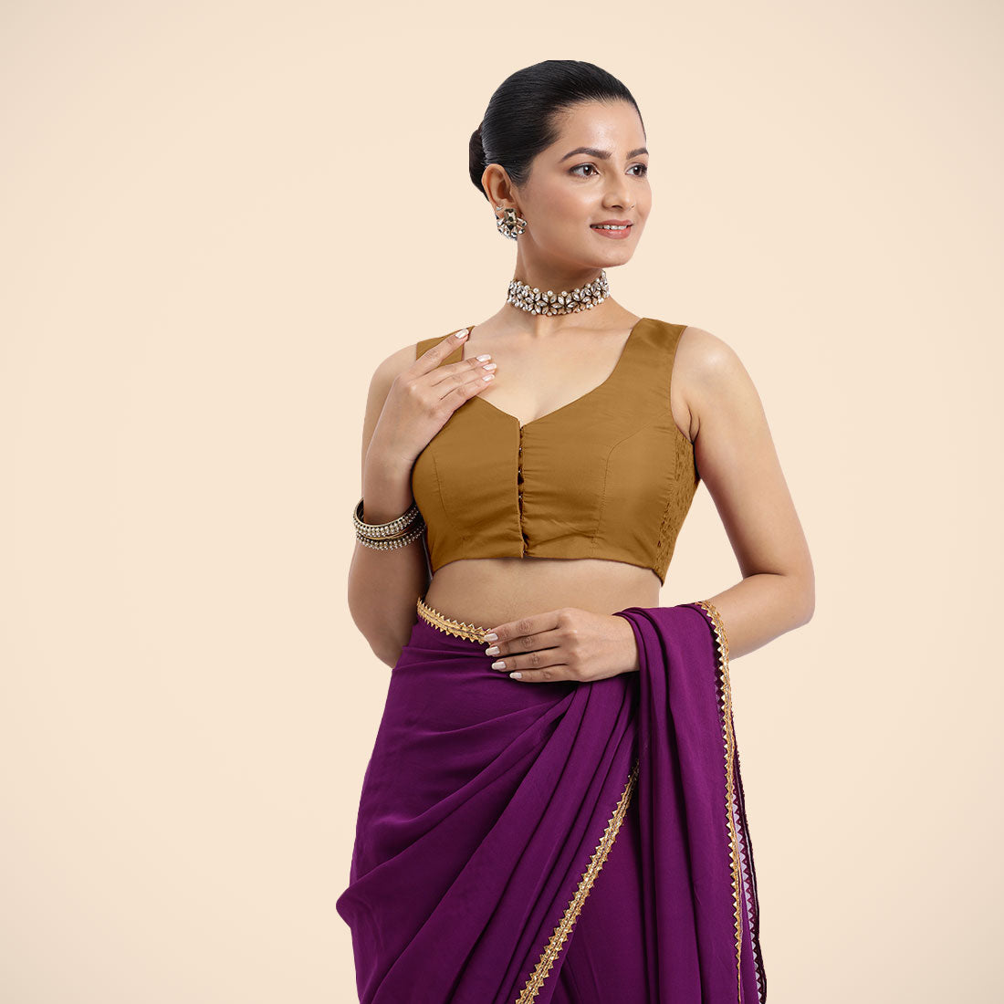 Nazia Blouse in Bronze Gold