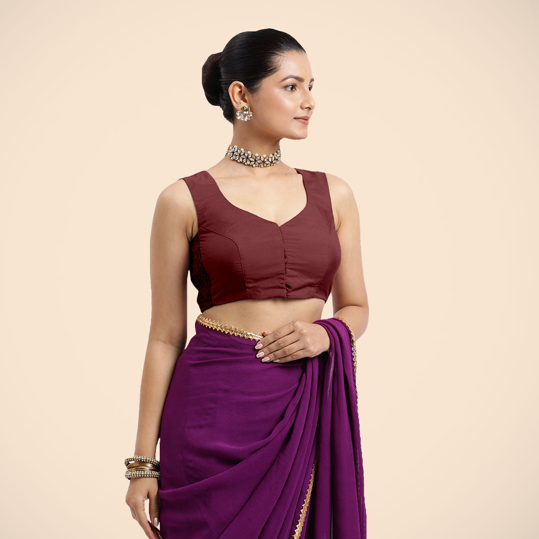 Nazia Blouse in Burgundy