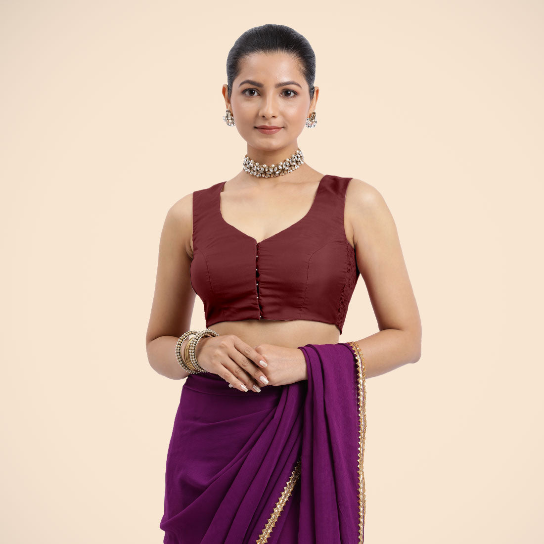 Nazia Blouse in Burgundy