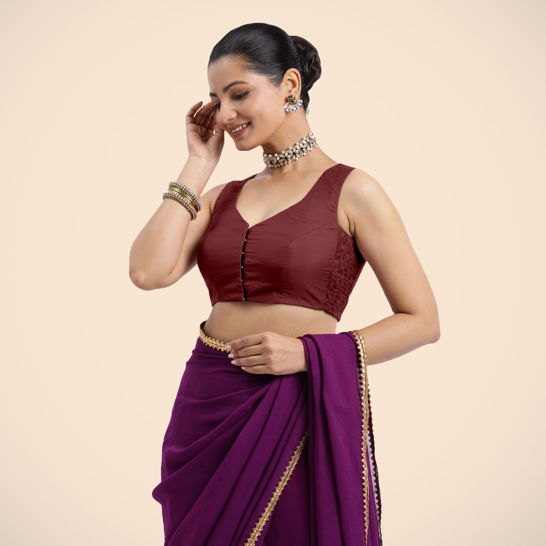 Nazia Blouse in Burgundy