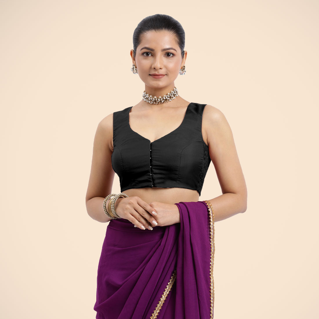 Nazia Blouse in Charcoal Black