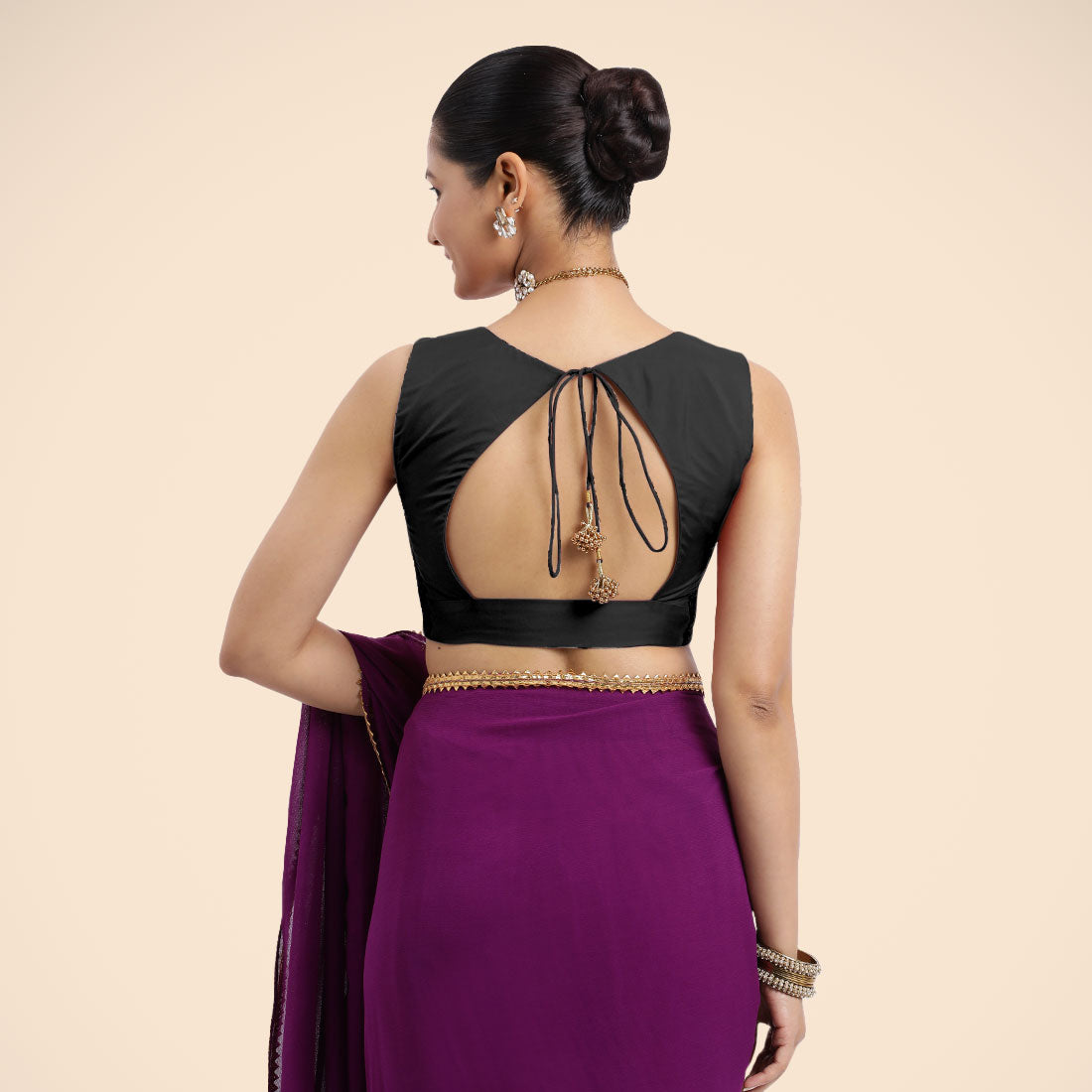 Nazia Blouse in Charcoal Black