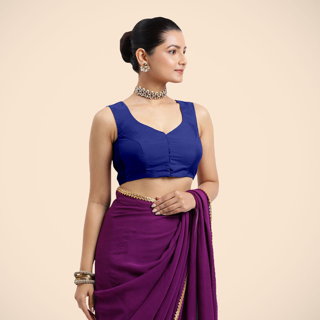 Nazia Blouse in Cobalt Blue