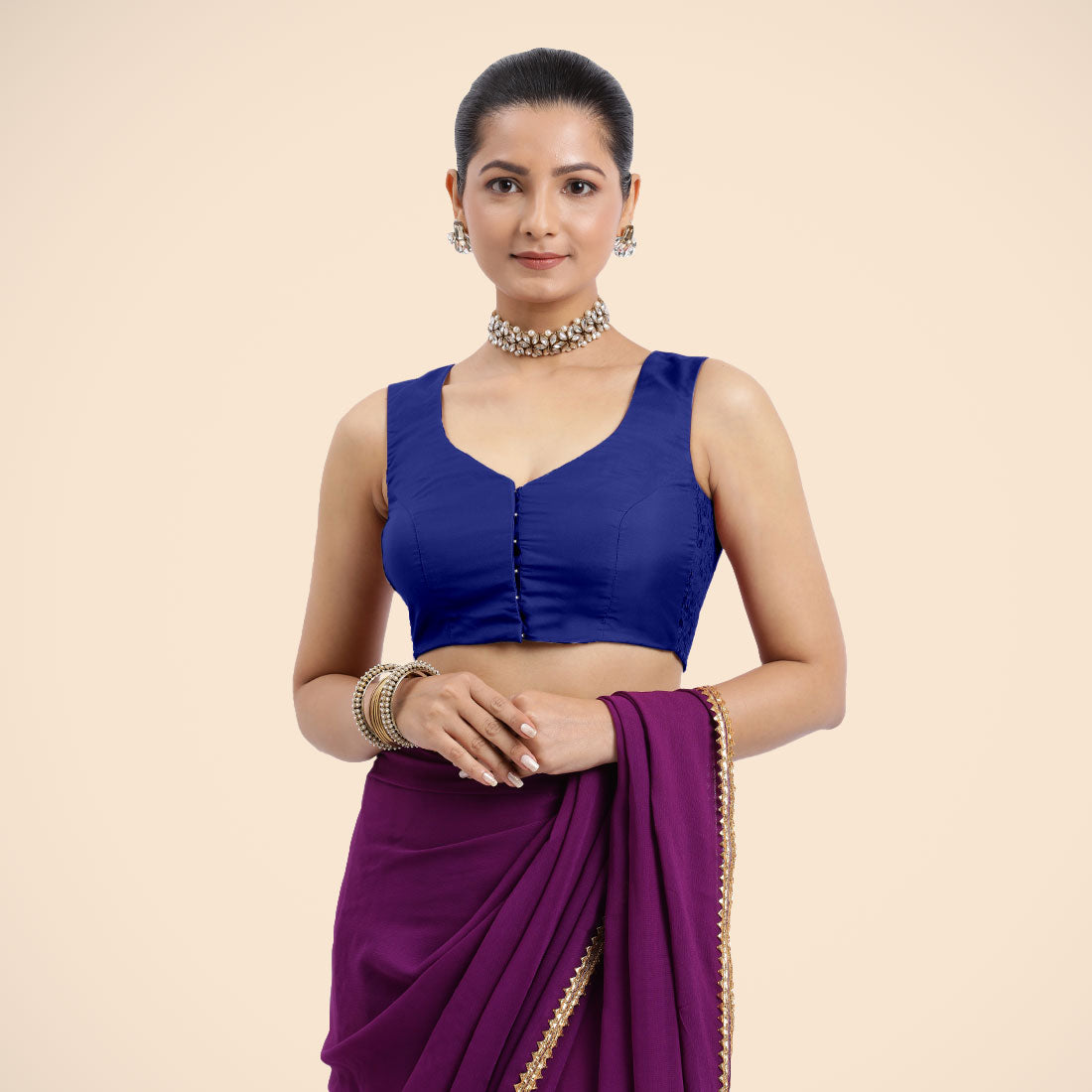 Nazia Blouse in Cobalt Blue