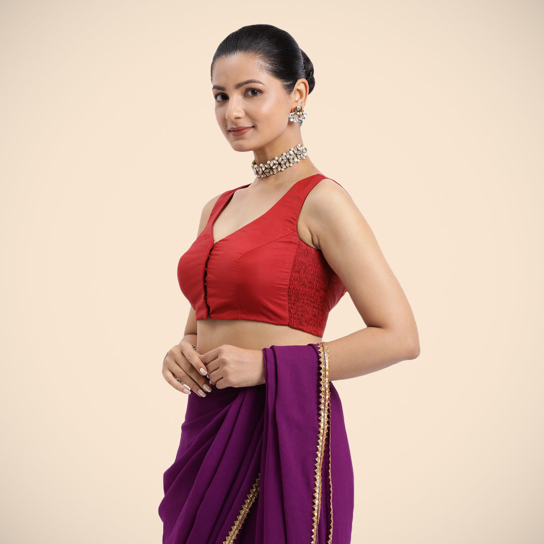 Nazia Blouse in Crimson Red