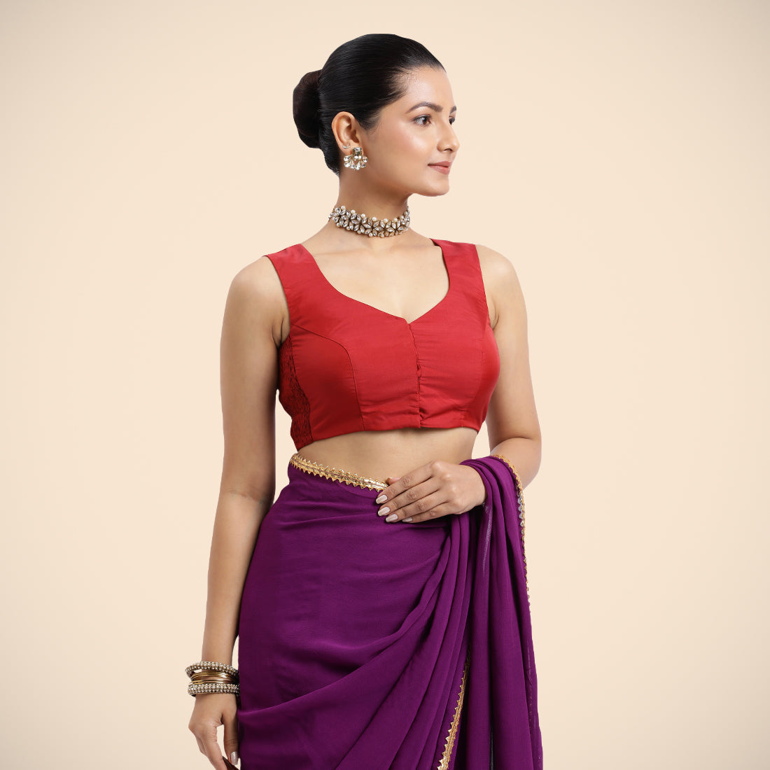 Nazia Blouse in Crimson Red