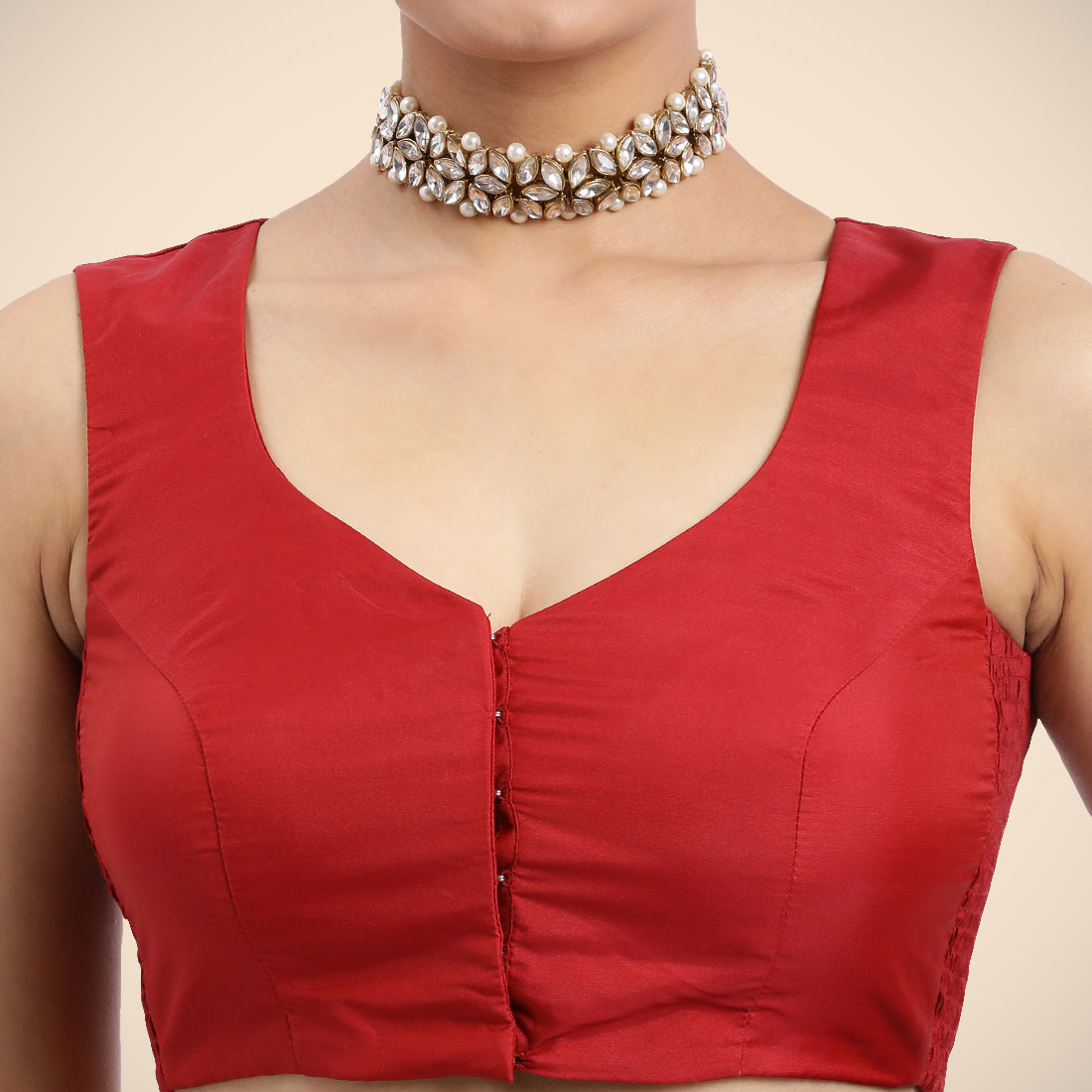 Nazia Blouse in Crimson Red