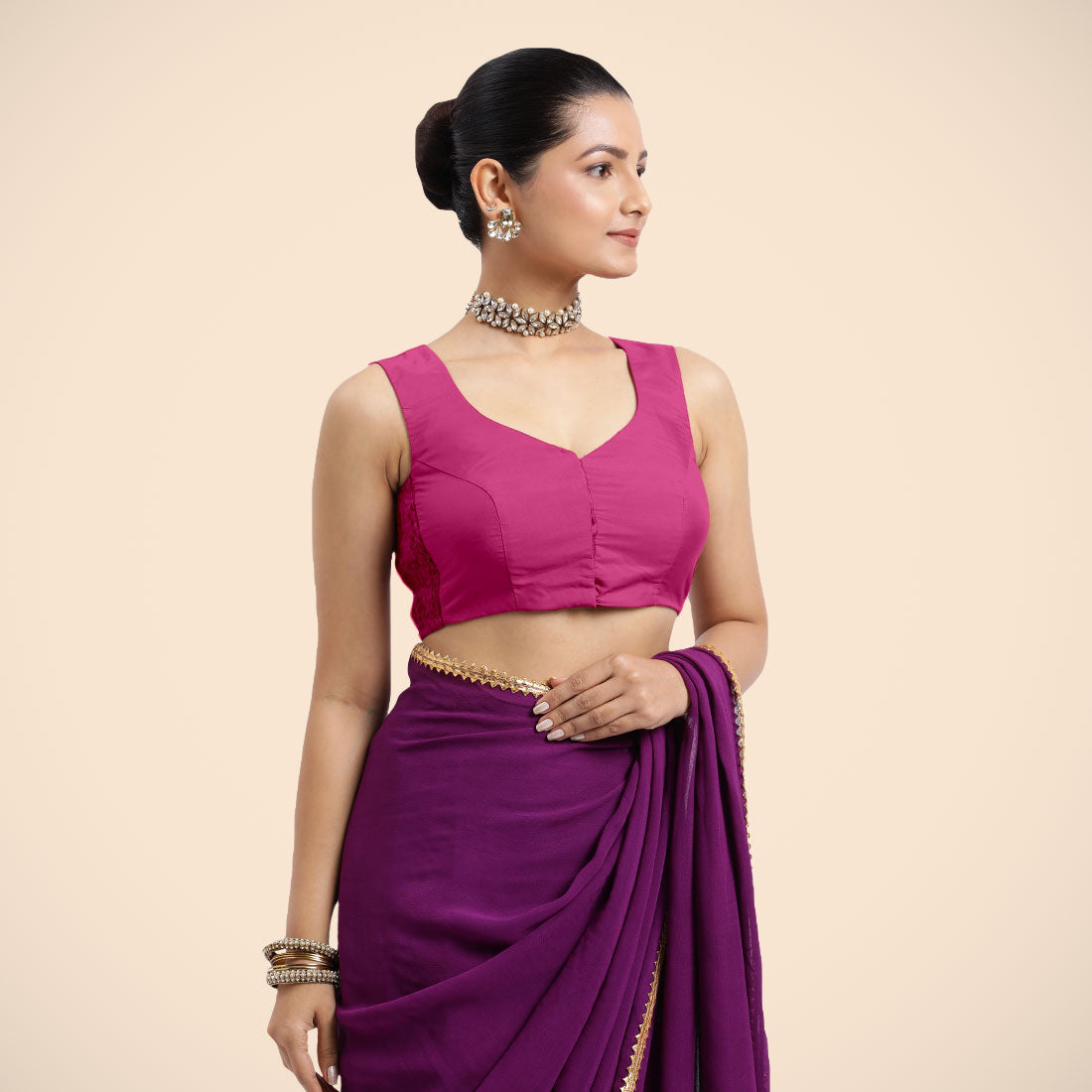 Nazia Blouse in Hot Pink