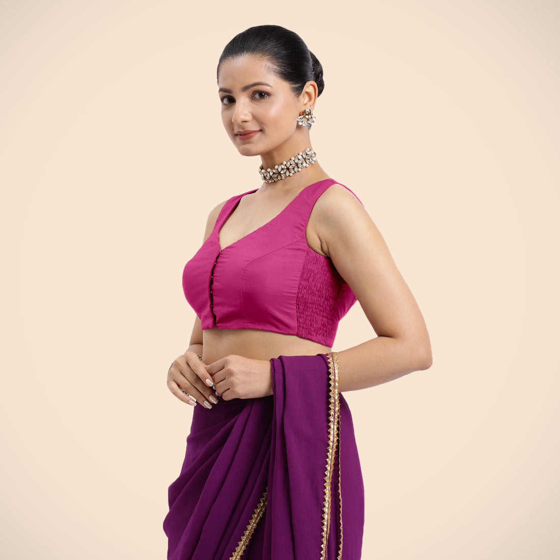 Nazia Blouse in Hot Pink