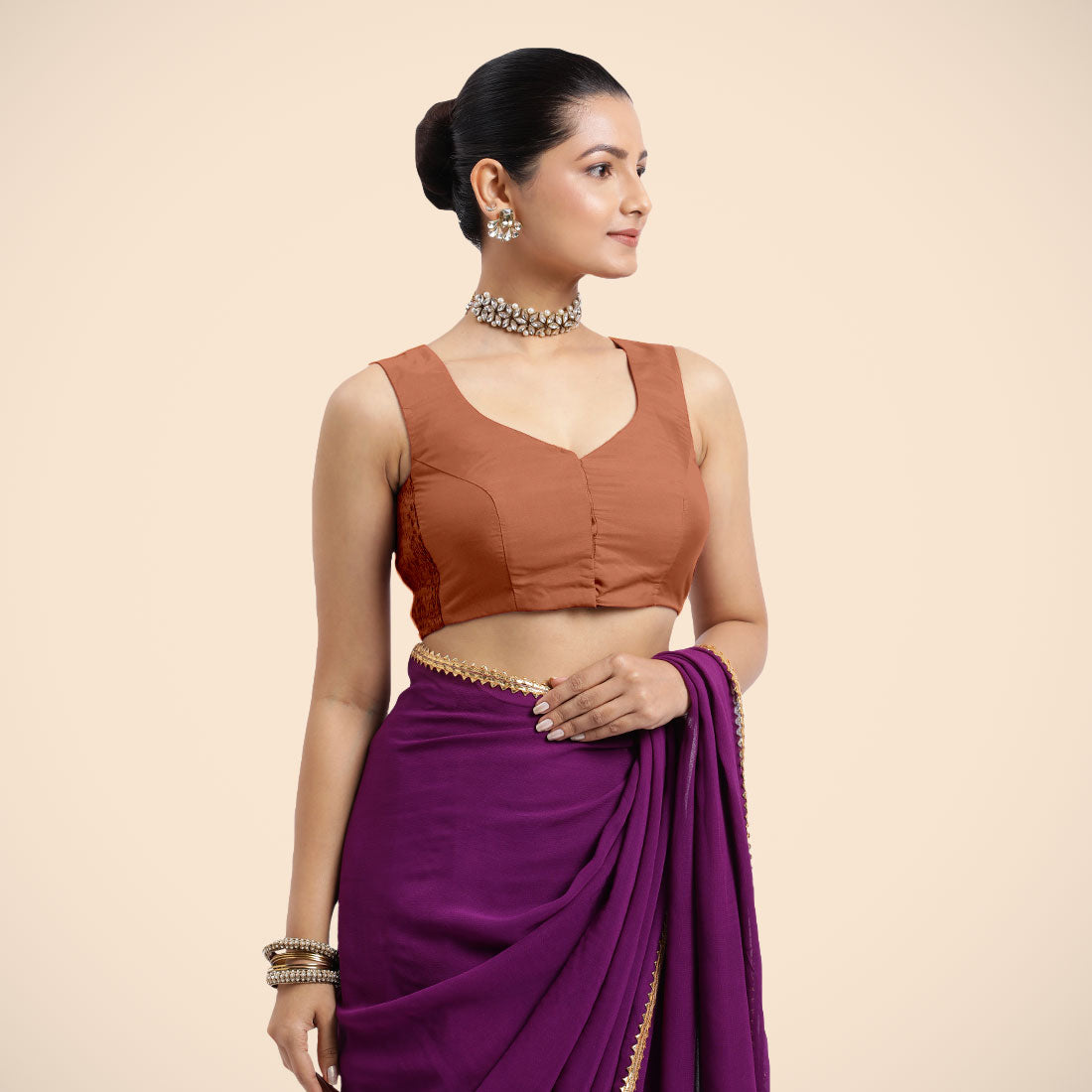 Nazia Blouse Metallic Copper