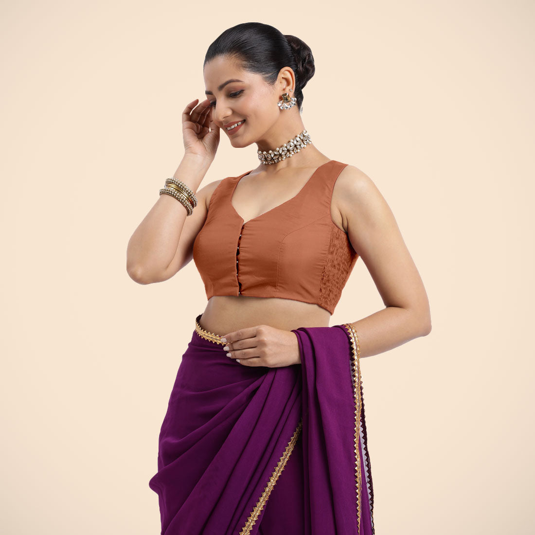 Nazia Blouse Metallic Copper