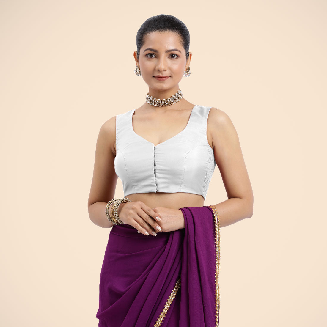Nazia Blouse in Pearl White
