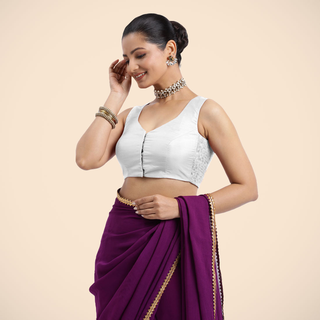 Nazia Blouse in Pearl White