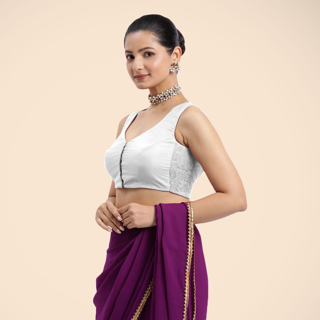Nazia Blouse in Pearl White