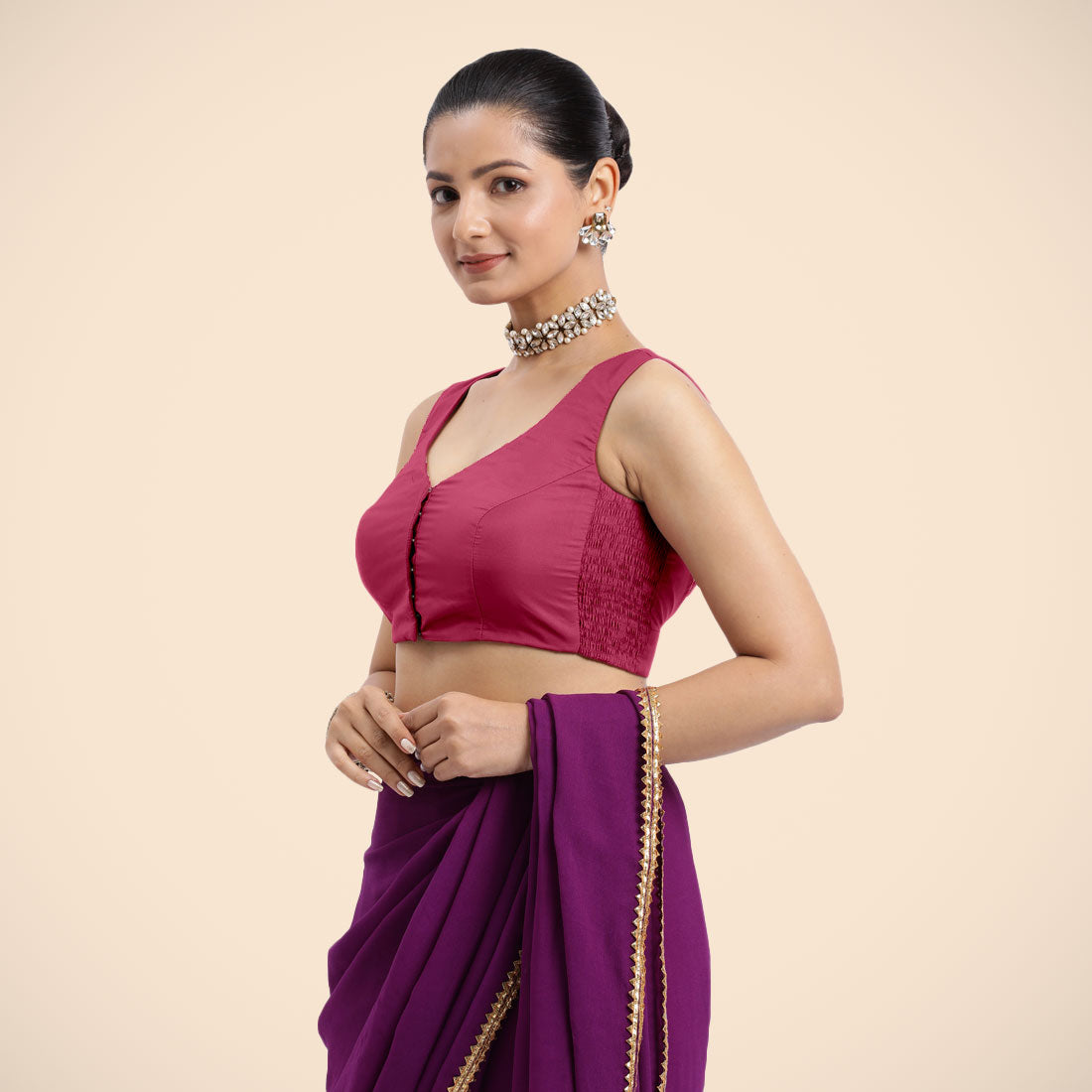 Nazia Blouse in Rani Pink