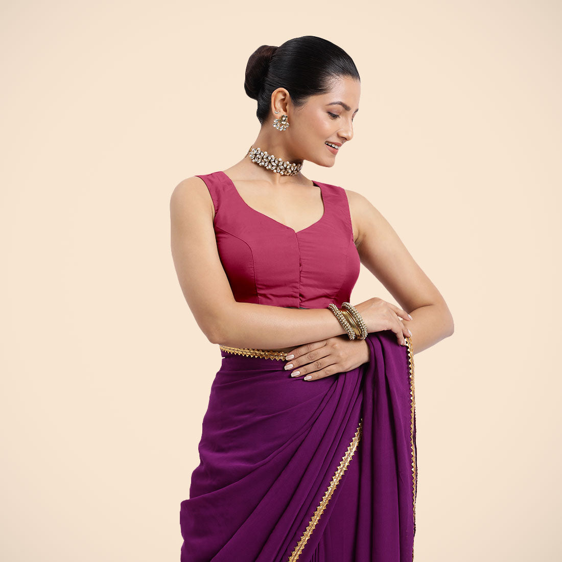 Nazia Blouse in Rani Pink