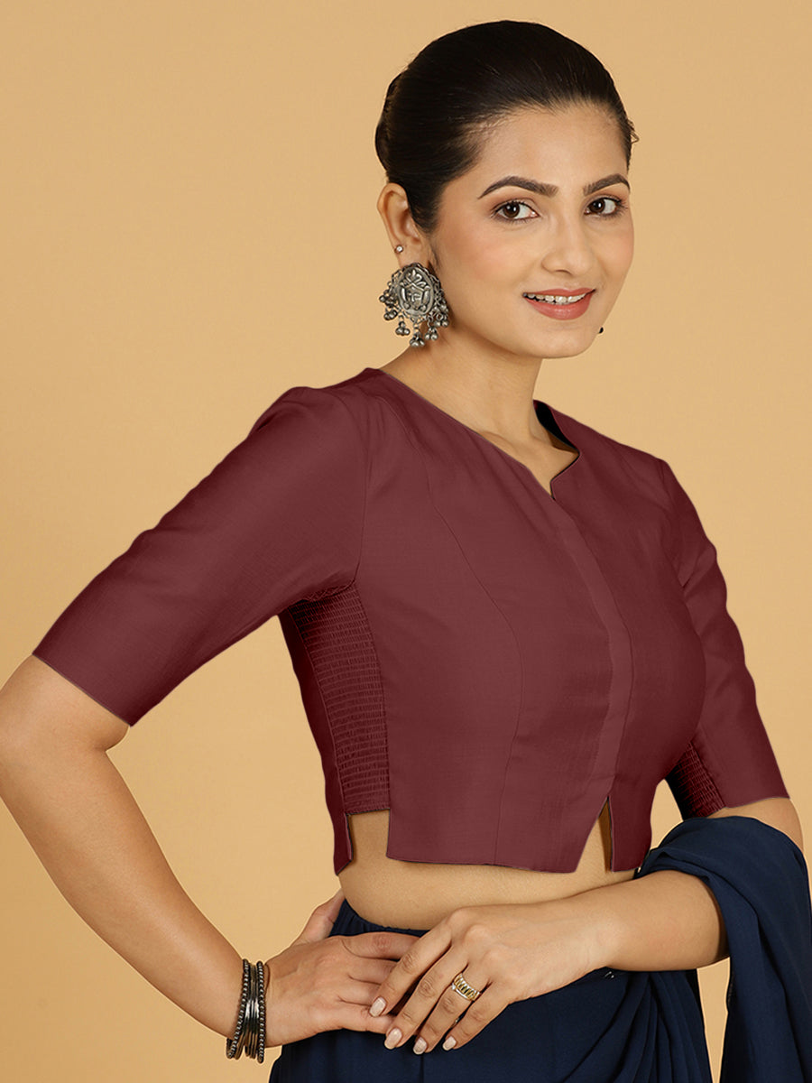 Rekha Blouse in Deep Maroon