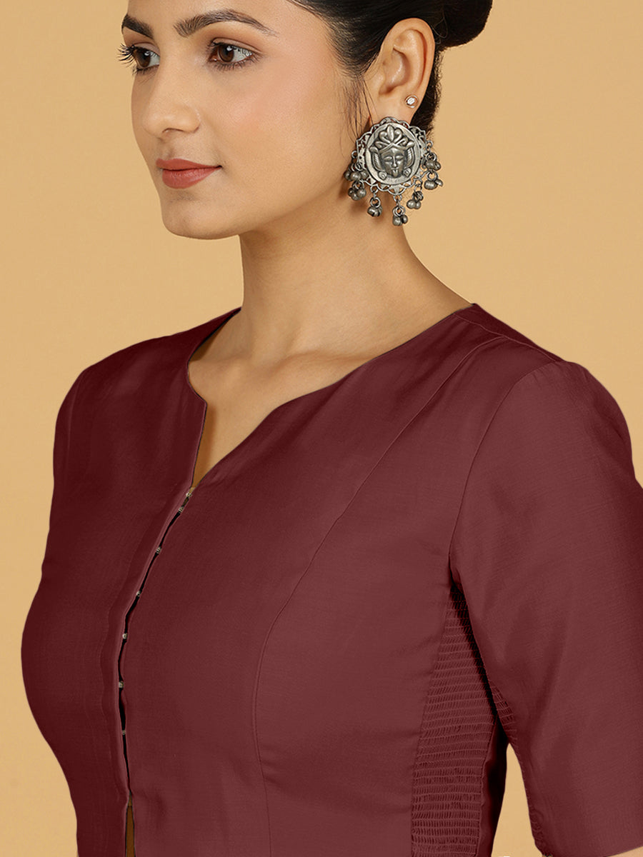 Rekha Blouse in Deep Maroon