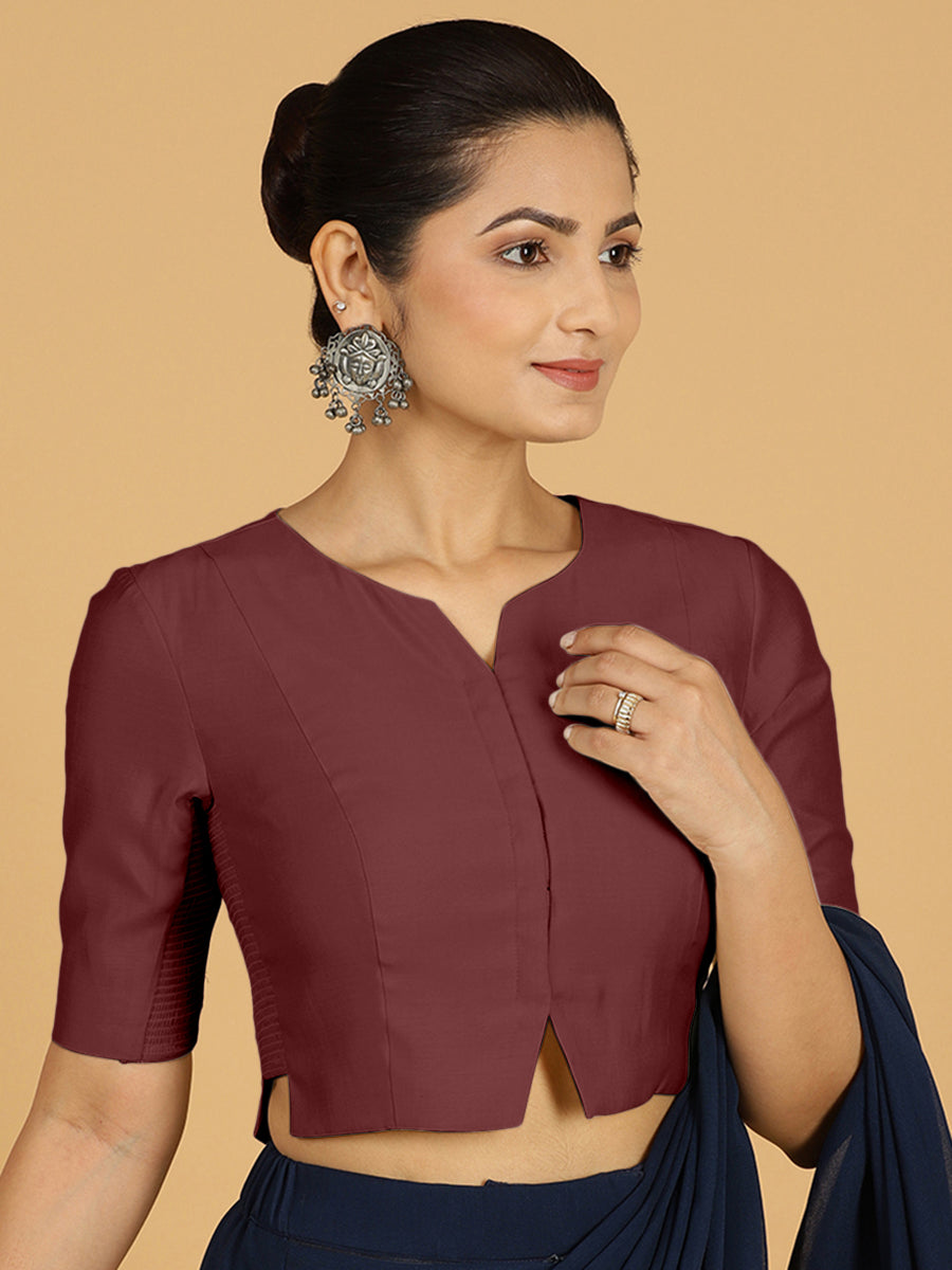 Rekha Blouse in Deep Maroon