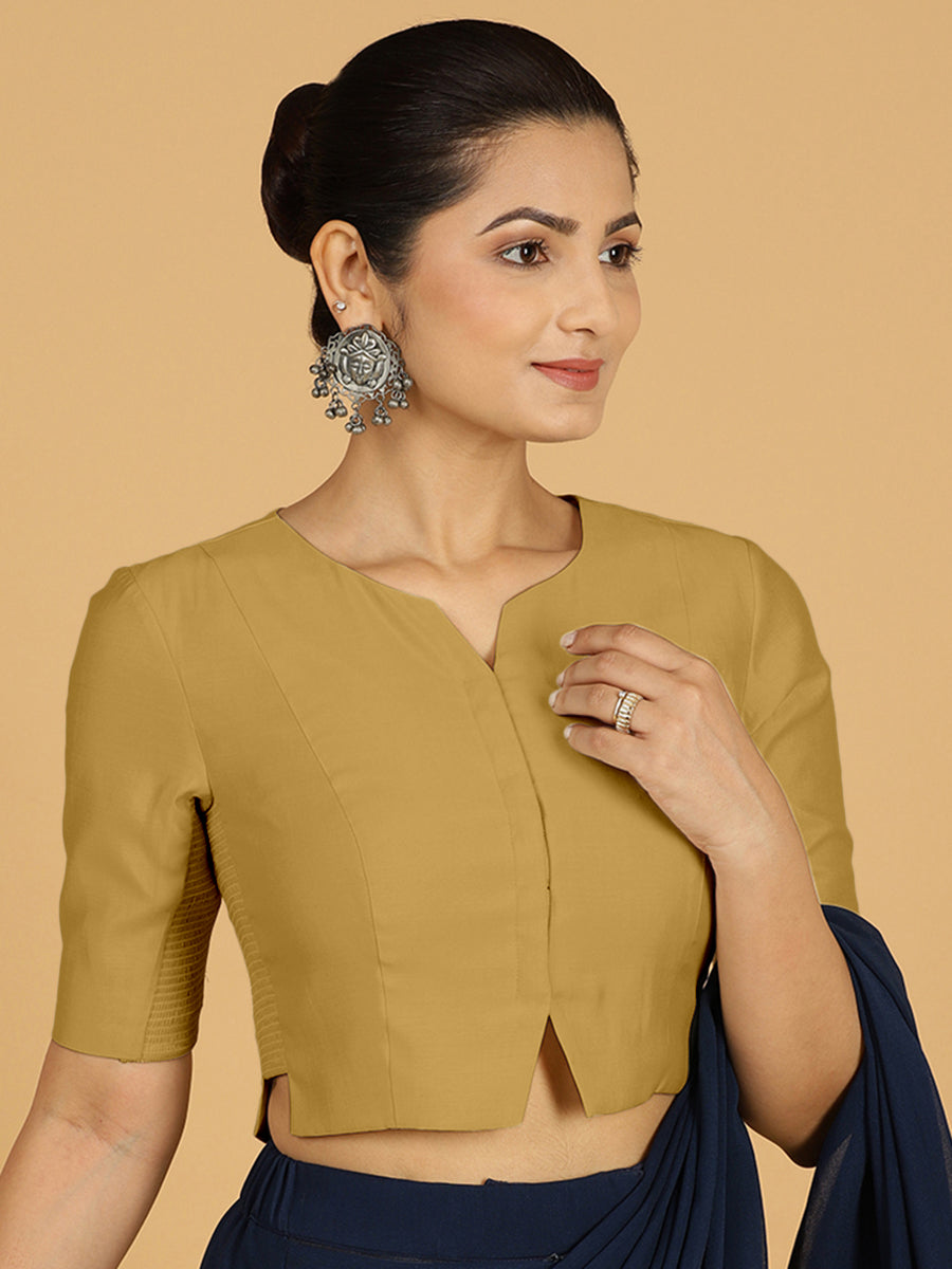 Rekha Saree Blouse in Dijon Mustard