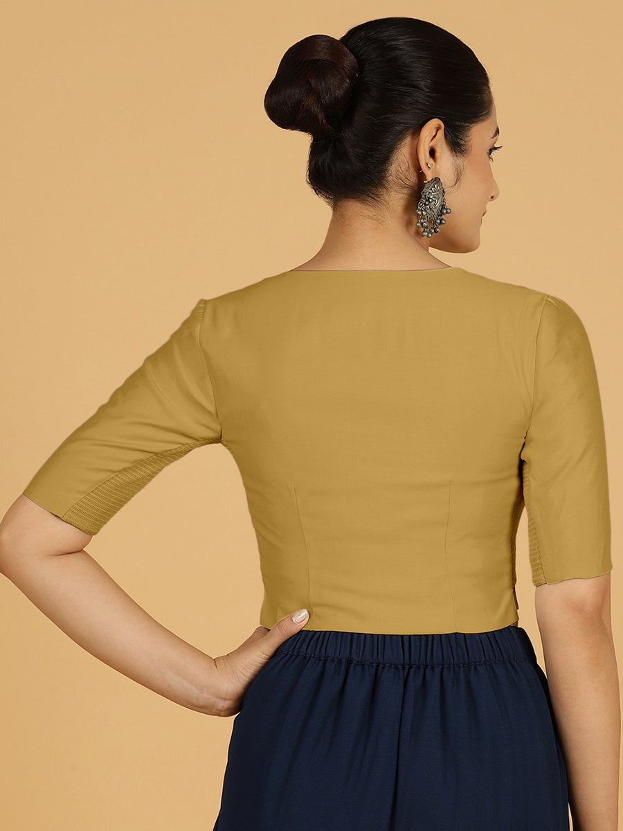 Rekha Saree Blouse in Dijon Mustard