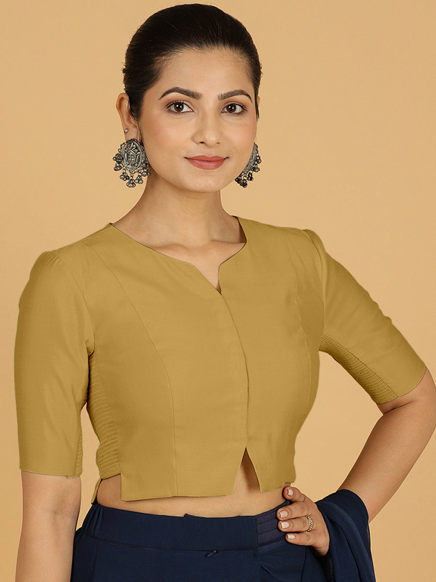 Rekha Saree Blouse in Dijon Mustard