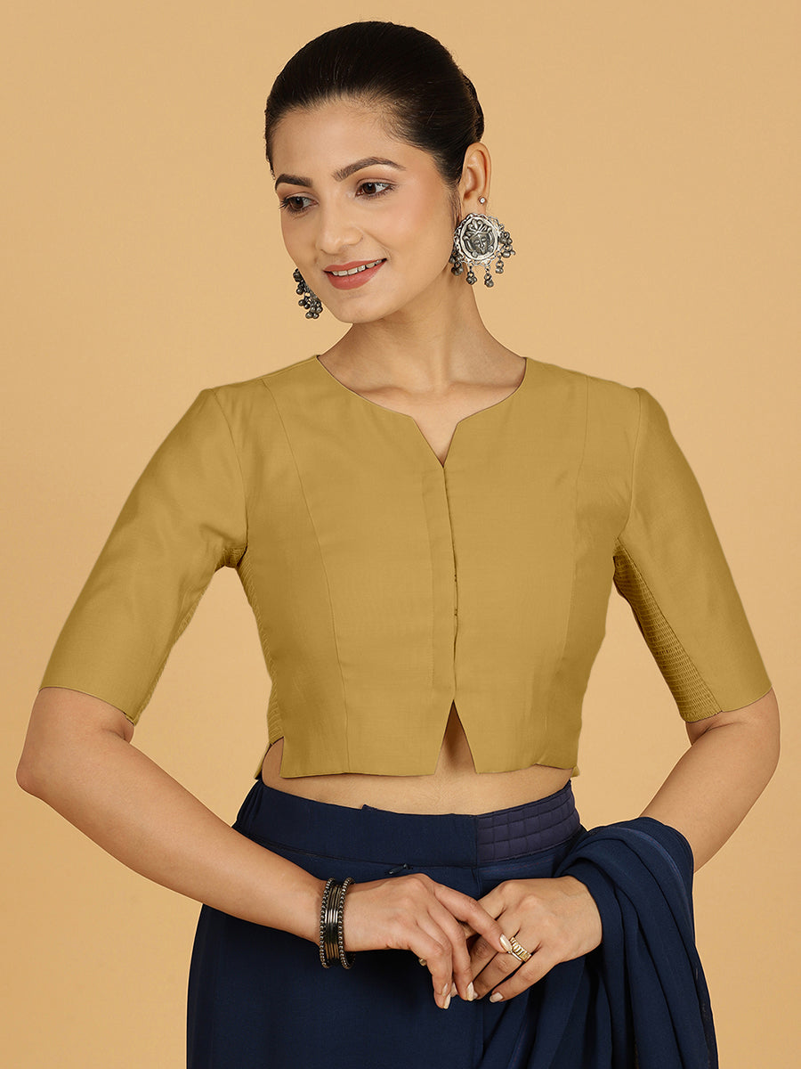 Rekha Saree Blouse in Dijon Mustard