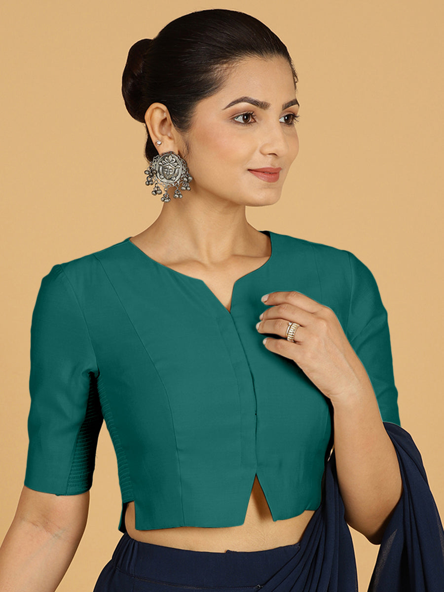 Rekha Blouse in Peacock Green