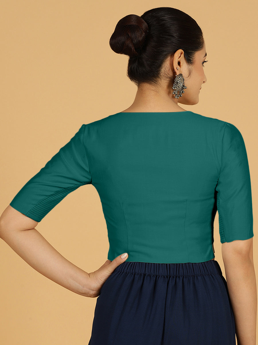 Rekha Blouse in Peacock Green