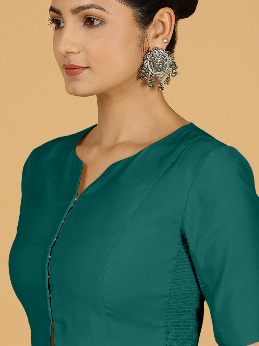 Rekha Blouse in Peacock Green