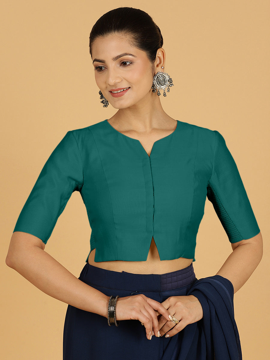 Rekha Blouse in Peacock Green