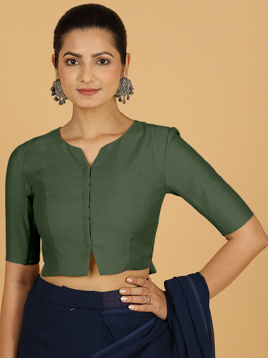 Rekha Blouse in Pine Green
