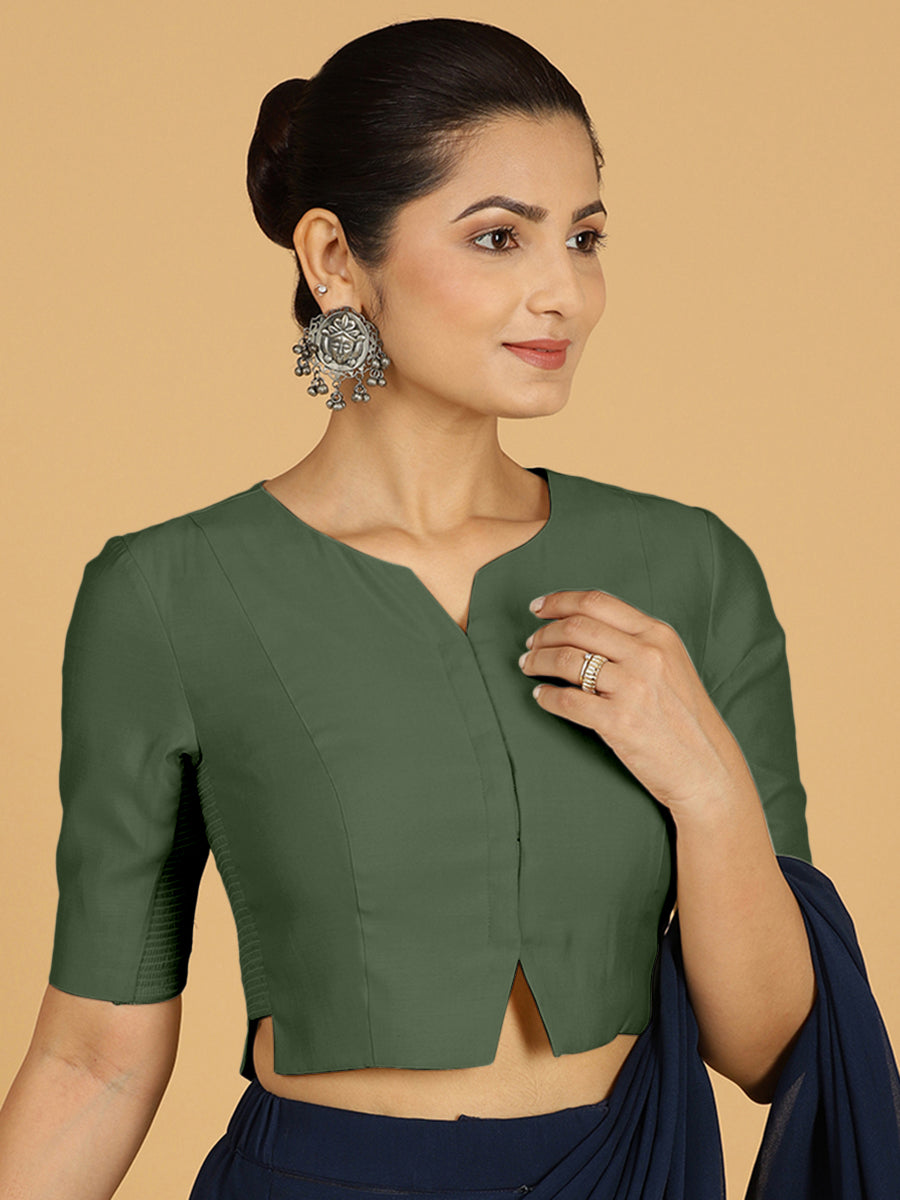 Rekha Blouse in Pine Green