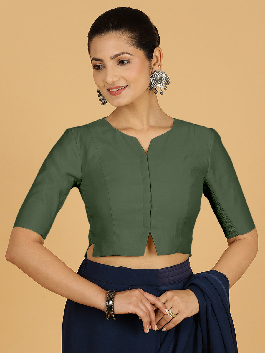 Rekha Blouse in Pine Green