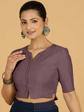 Rekha x Rozaana | Long Saree Blouse in Purple Mauve-Binks