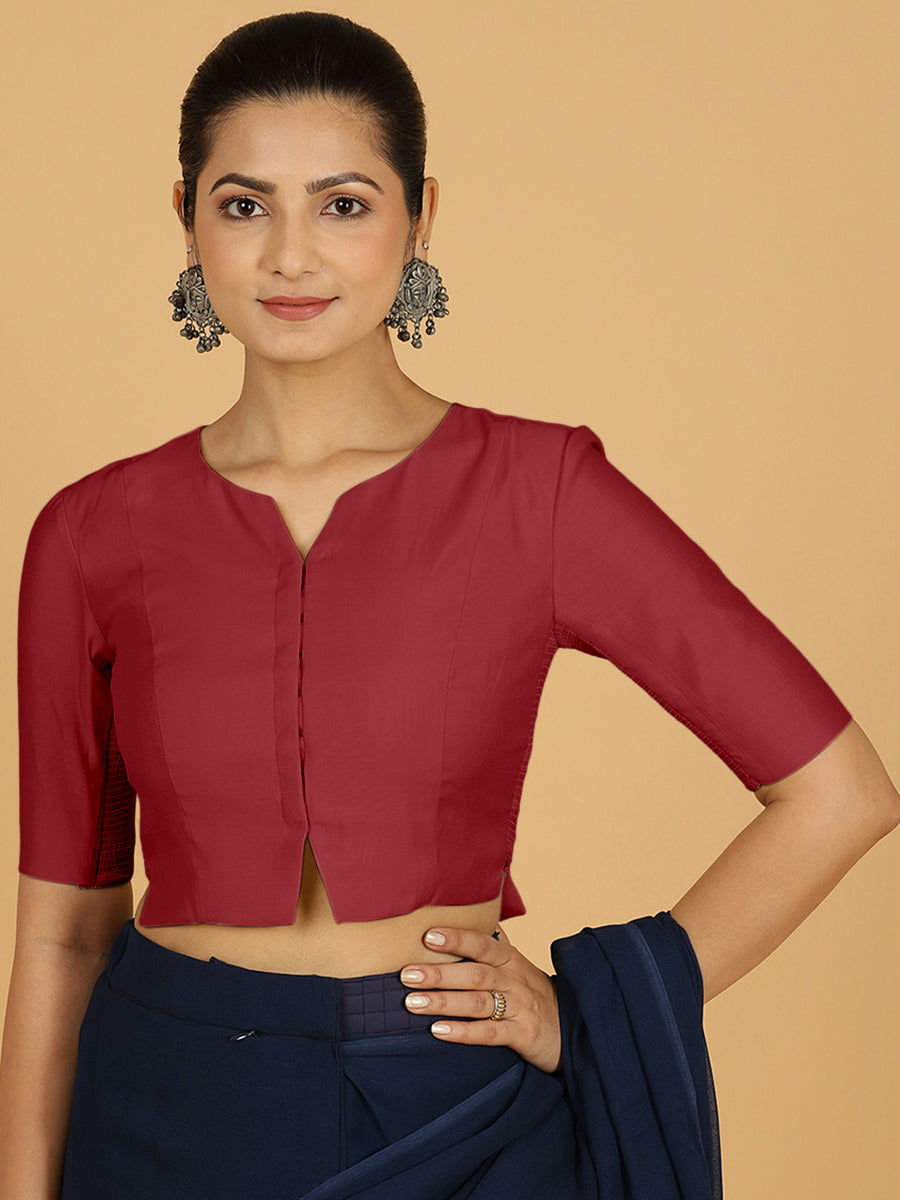 Rekha Blouse in Scarlet Red